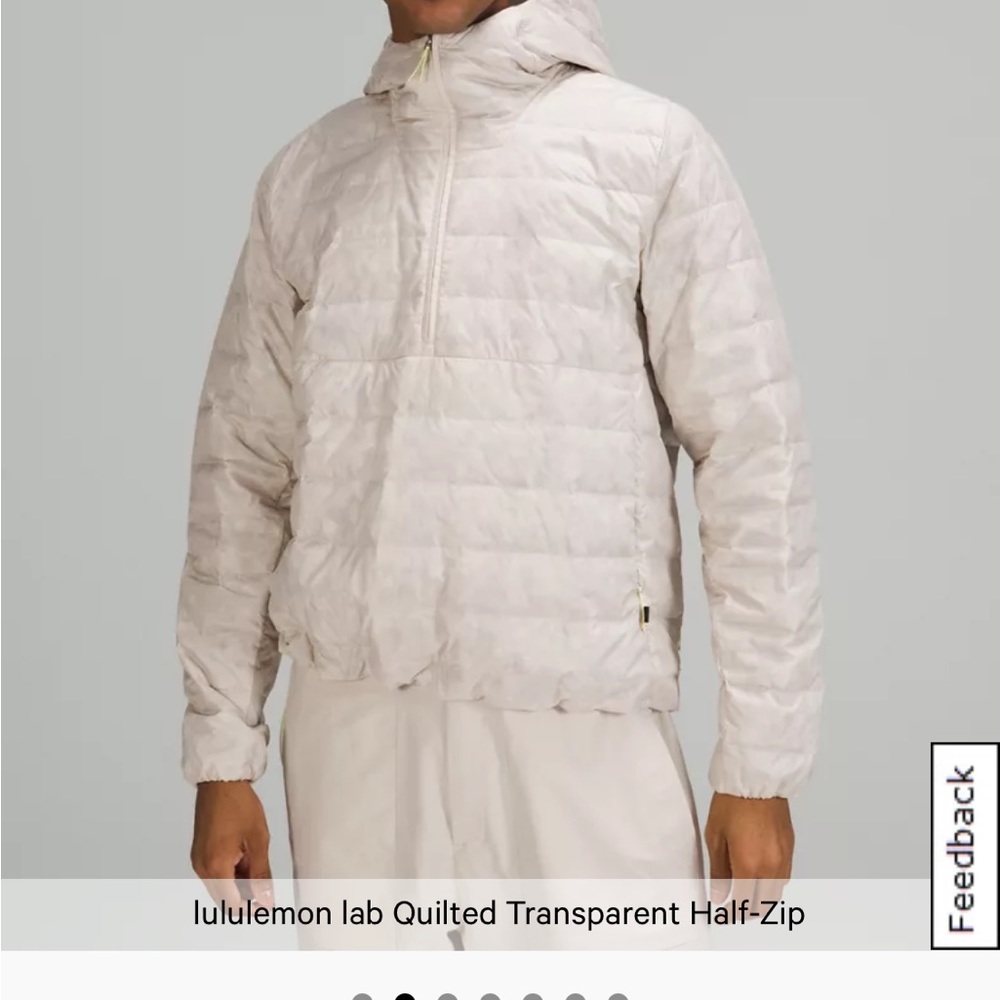 Lululemon lab transparent water resistant half zip size S puffer jacket